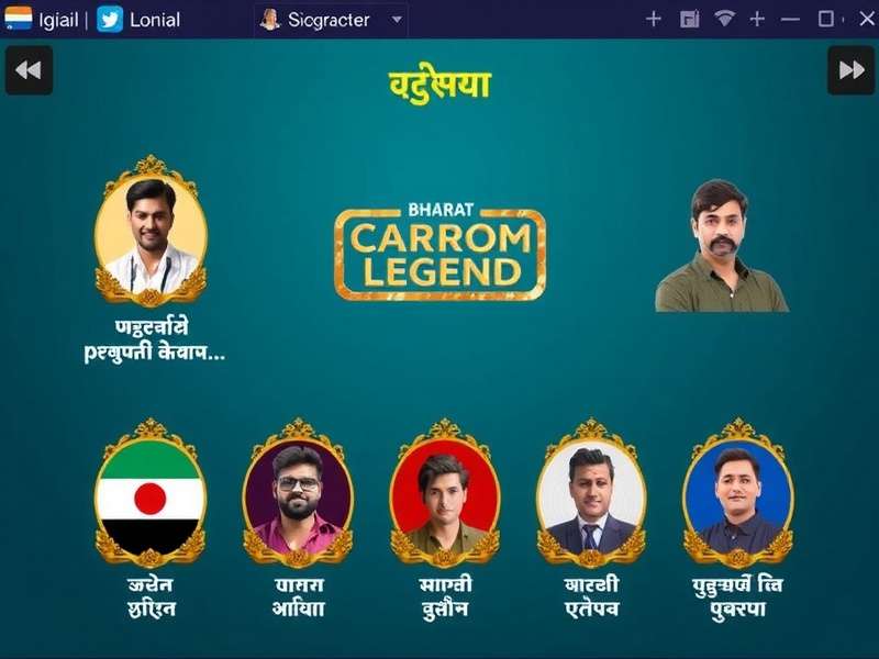 Bharat Carrom Legend - Language Selection Screen with 22 Indian Languages Bharat Carrom Legend Language Selection